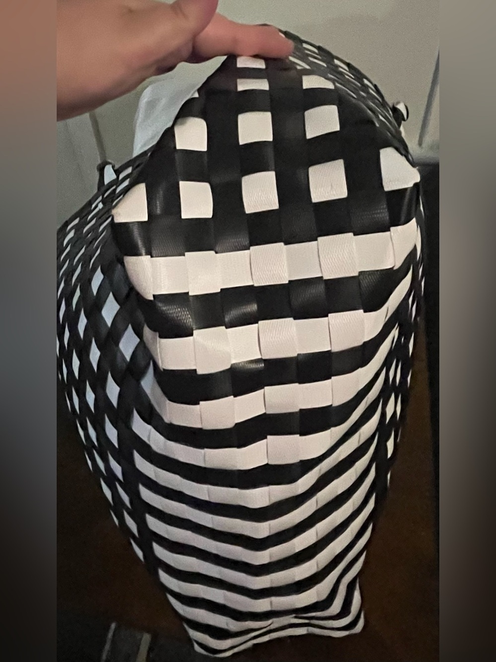kate spade Black and White Woven Check Tote - Picture 5 of 7